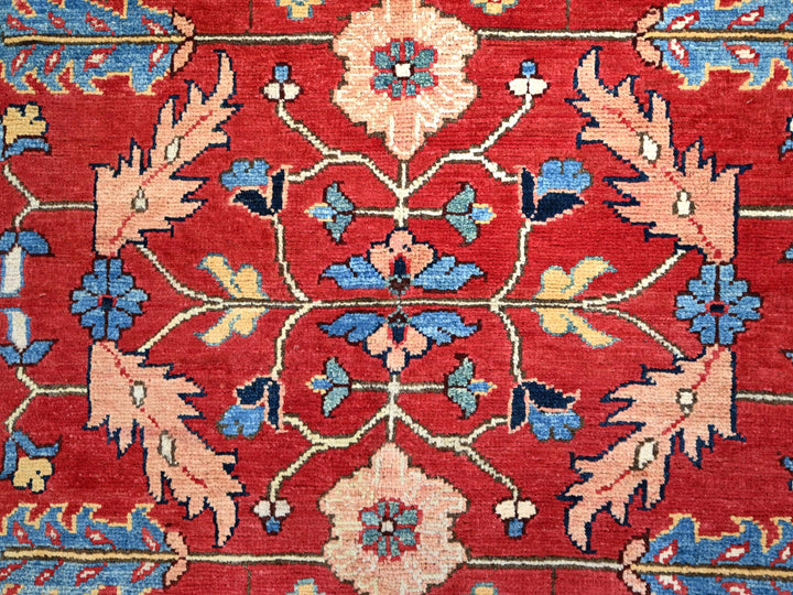 7'11" x 8'0" New Hand Knotted Red Wool Rectangle Oriental Rug - MOA10286956