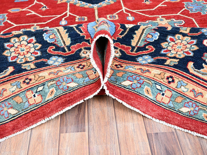12'0" x 17'2" New Hand Knotted Red Wool Rectangle Oriental Rug - MOA10286959