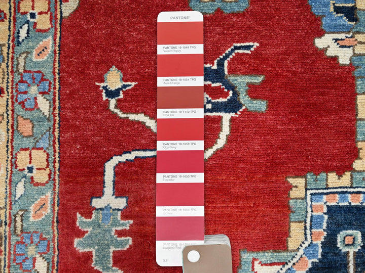 12'0" x 17'2" New Hand Knotted Red Wool Rectangle Oriental Rug - MOA10286959