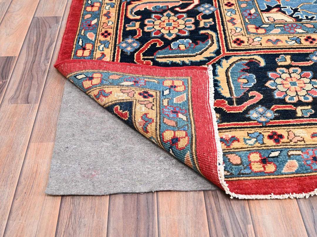 12'1" x 15'9" New Hand Knotted Red Wool Rectangle Oriental Rug - MOA10286960