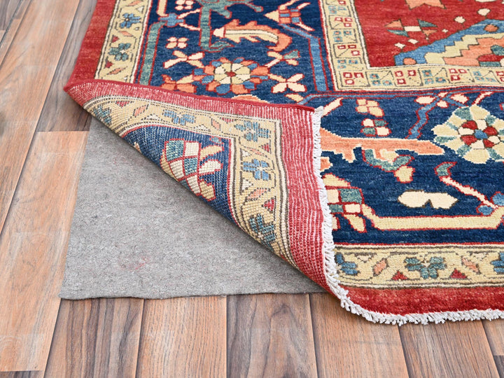 9'10" x 13'1" New Hand Knotted Red Wool Rectangle Oriental Rug - MOA10286962
