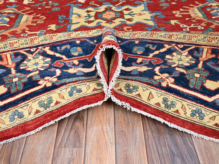 9'10" x 13'1" New Hand Knotted Red Wool Rectangle Oriental Rug - MOA10286962