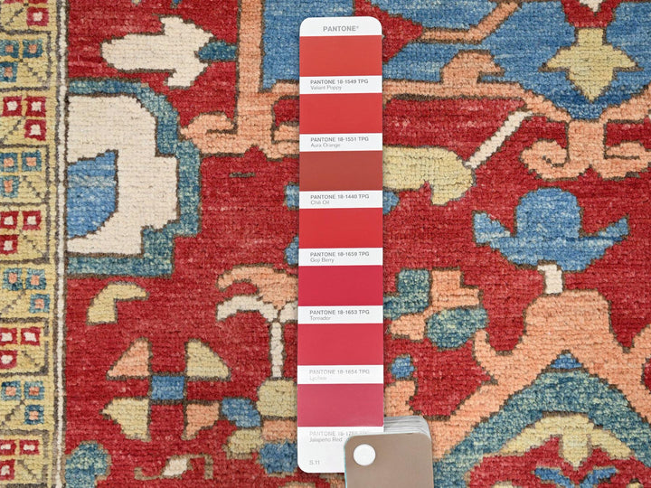9'10" x 13'1" New Hand Knotted Red Wool Rectangle Oriental Rug - MOA10286962