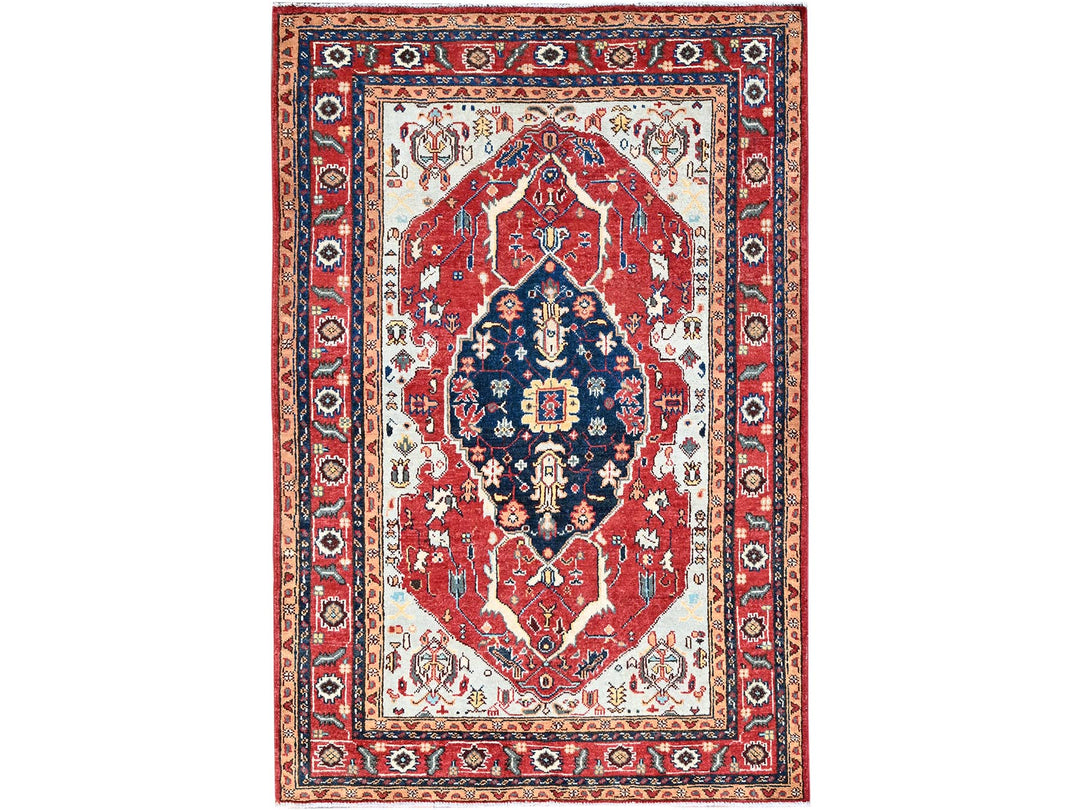 4'0" x 5'10" New Hand Knotted Grey Wool Rectangle Oriental Rug - MOA10286967