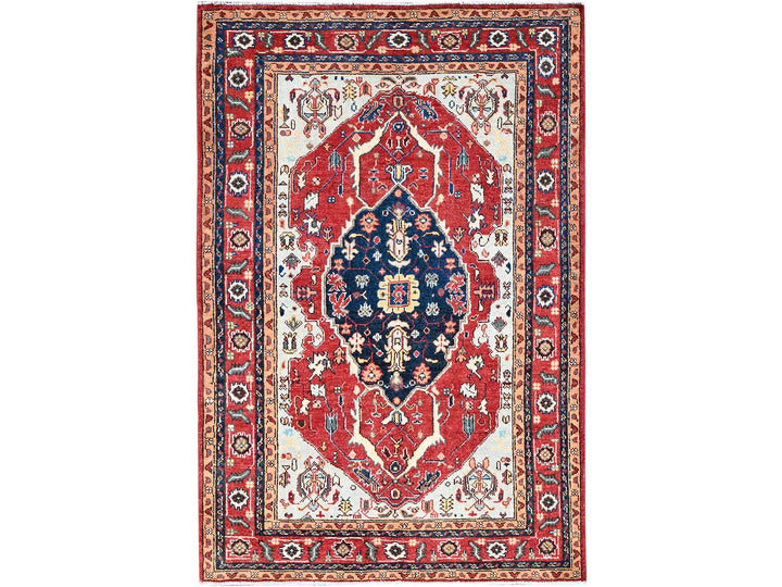 4'0" x 5'10" New Hand Knotted Grey Wool Rectangle Oriental Rug - MOA10286967