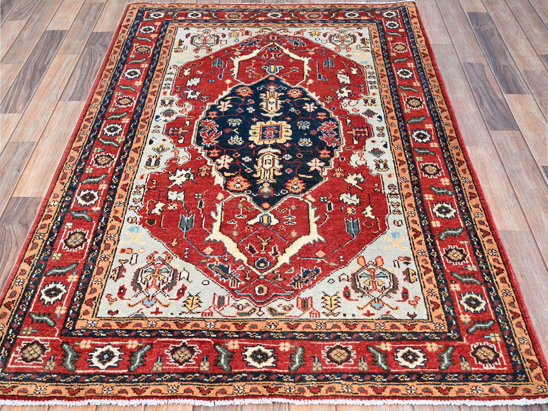 4'0" x 5'10" New Hand Knotted Grey Wool Rectangle Oriental Rug - MOA10286967
