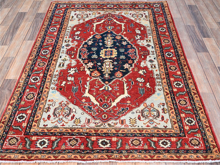 4'0" x 5'10" New Hand Knotted Grey Wool Rectangle Oriental Rug - MOA10286967