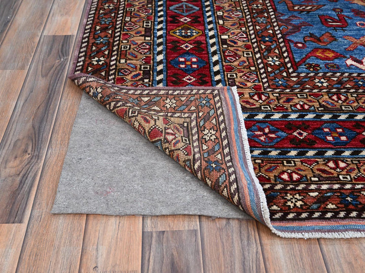 8'9" x 10'5" New Hand Knotted Blue Wool Rectangle Oriental Rug - MOA10286977