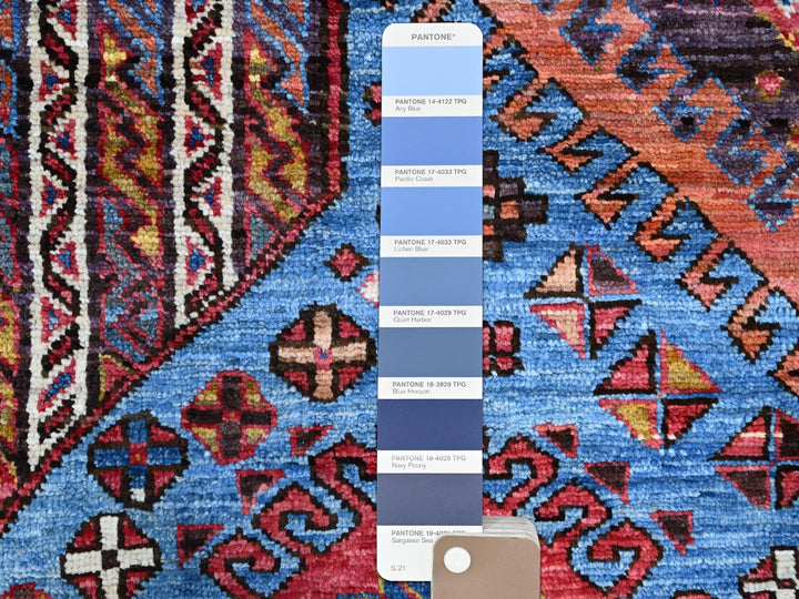 5'10" x 9'0" New Hand Knotted Blue Wool Rectangle Oriental Rug - MOA10286981
