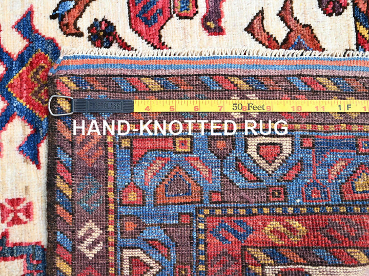3'7" x 5'3" New Hand Knotted Ivory Wool Rectangle Oriental Rug - MOA10286990