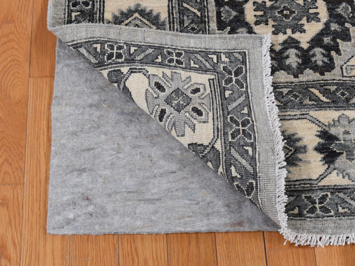 6'2" x 9'2" New Hand Knotted Grey Wool Rectangle Oriental Rug - MOA10287001