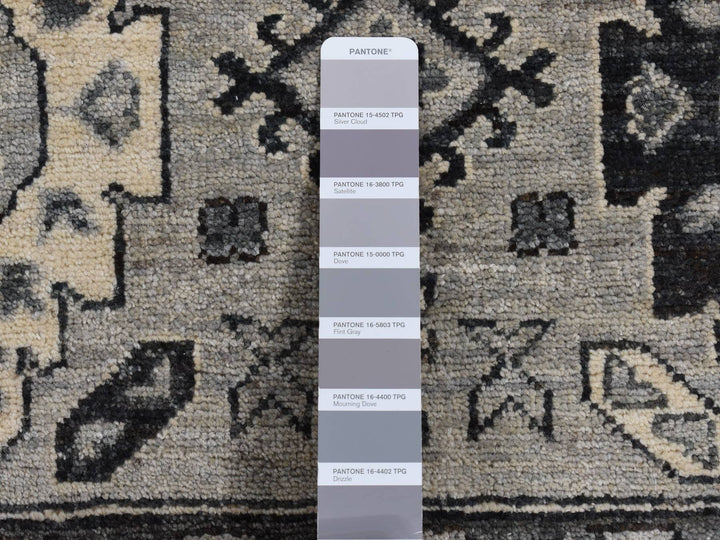 6'2" x 9'2" New Hand Knotted Grey Wool Rectangle Oriental Rug - MOA10287001