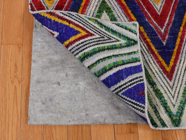 6'0" x 9'0" New Hand Knotted Pink Wool & Silk Rectangle Oriental Rug - MOA10287005