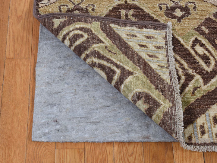8'1" x 10'0" New Hand Knotted Brown Wool Rectangle Oriental Rug - MOA10287007