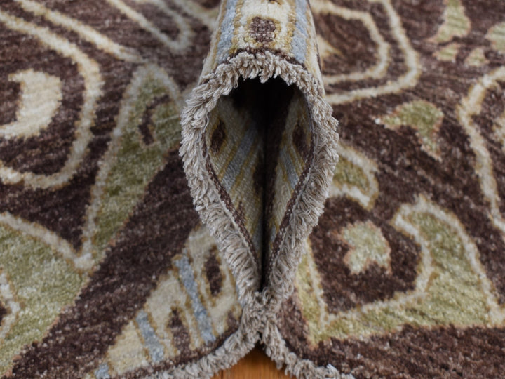 8'1" x 10'0" New Hand Knotted Brown Wool Rectangle Oriental Rug - MOA10287007