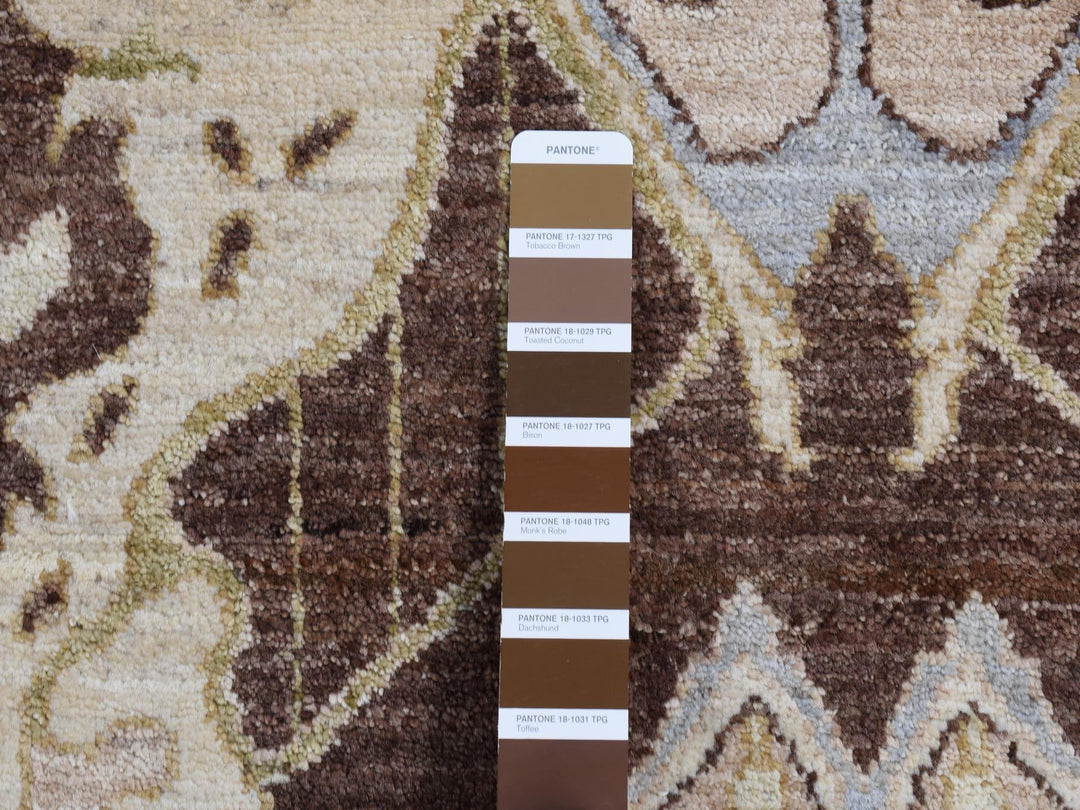 8'1" x 10'0" New Hand Knotted Brown Wool Rectangle Oriental Rug - MOA10287007