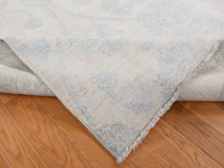 8'0" x 10'1" New Hand Knotted Ivory Wool Rectangle Oriental Rug - MOA10287009