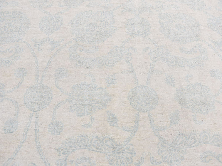 8'0" x 10'1" New Hand Knotted Ivory Wool Rectangle Oriental Rug - MOA10287009