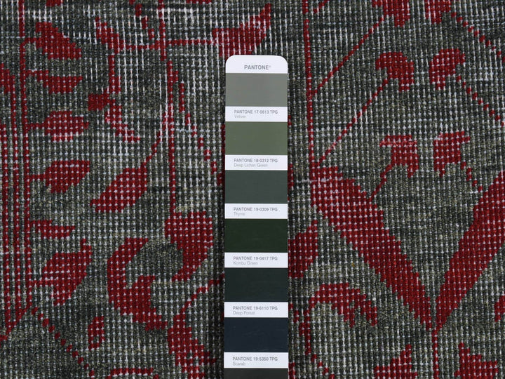 6'0" x 9'0" New Hand Knotted Green Wool Rectangle Oriental Rug - MOA10287015