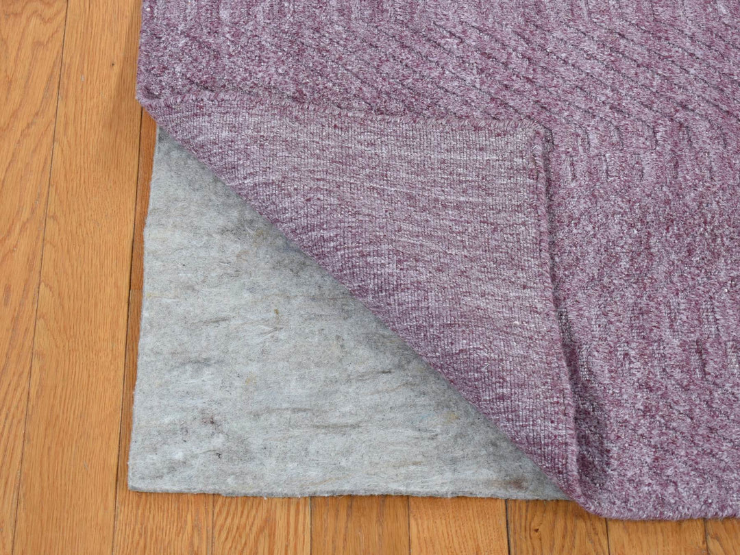 8'0" x 10'1" New Hand Loomed Purple Wool Rectangle Oriental Rug - MOA10287020