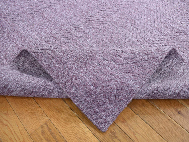 8'0" x 10'1" New Hand Loomed Purple Wool Rectangle Oriental Rug - MOA10287020