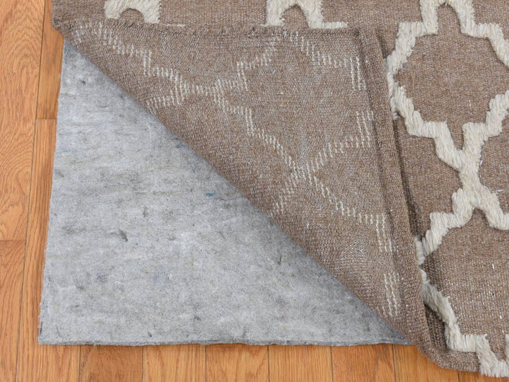 7'10" x 9'9" New Hand Knotted Brown Wool Rectangle Oriental Rug - MOA10287026