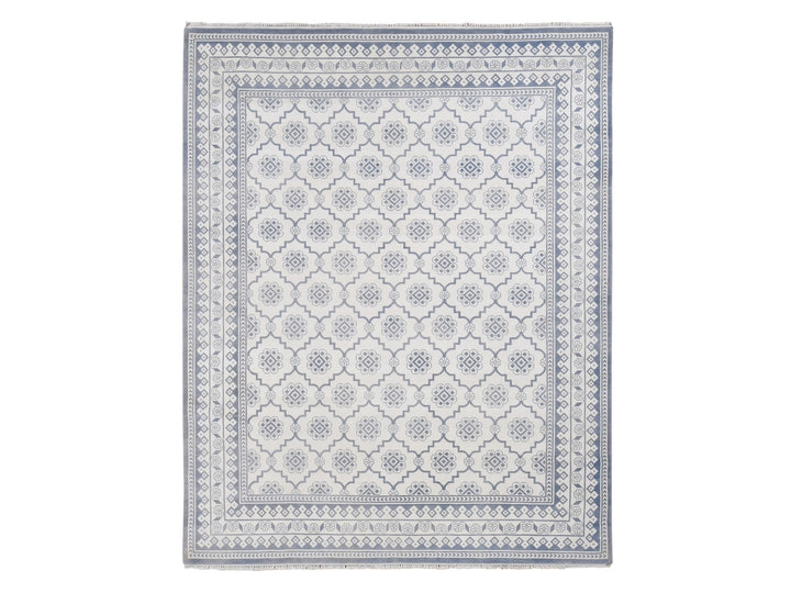 8'1" x 10'2" New Hand Knotted Ivory Cotton Rectangle Oriental Rug - MOA10287041