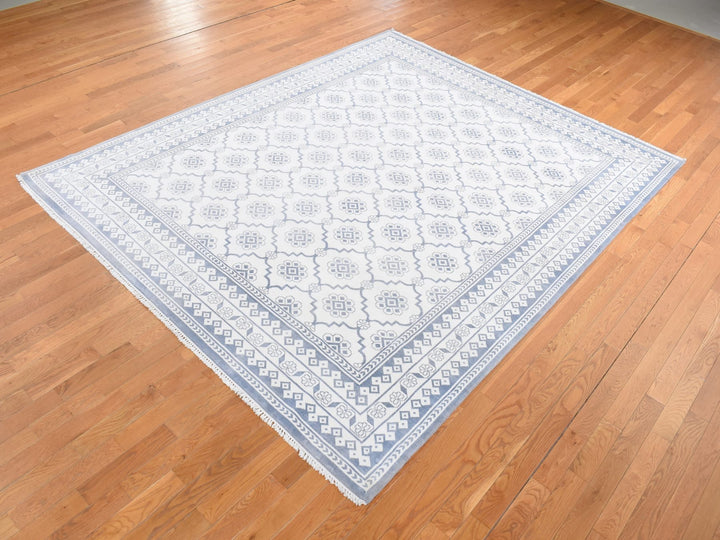 8'1" x 10'2" New Hand Knotted Ivory Cotton Rectangle Oriental Rug - MOA10287041