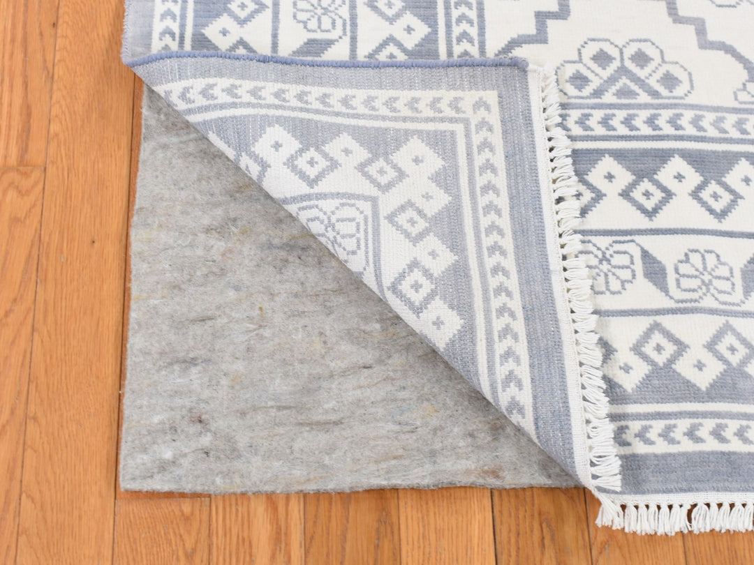 8'1" x 10'2" New Hand Knotted Ivory Cotton Rectangle Oriental Rug - MOA10287041