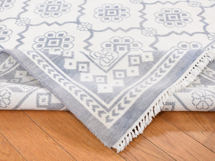 8'1" x 10'2" New Hand Knotted Ivory Cotton Rectangle Oriental Rug - MOA10287041