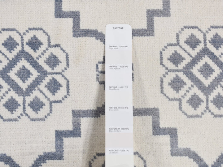 8'1" x 10'2" New Hand Knotted Ivory Cotton Rectangle Oriental Rug - MOA10287041
