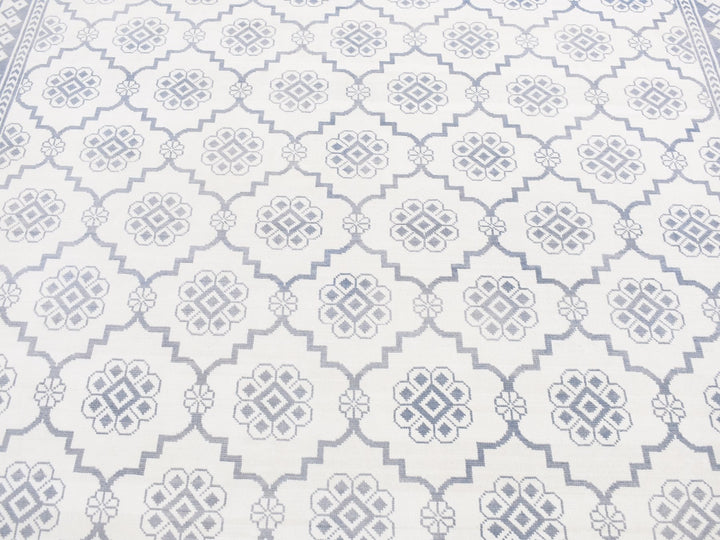 8'1" x 10'2" New Hand Knotted Ivory Cotton Rectangle Oriental Rug - MOA10287041