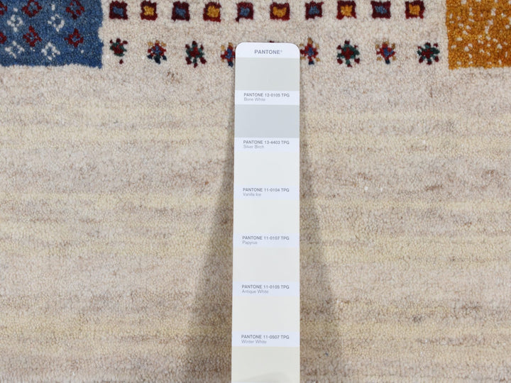 8'3" x 9'9" New Hand Knotted Ivory Wool Rectangle Oriental Rug - MOA10287044