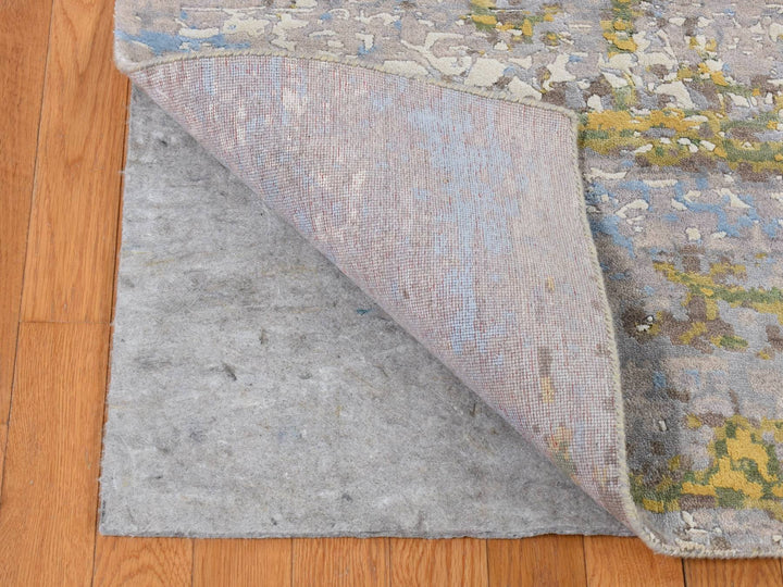 8'1" x 10'1" New Hand Knotted Ivory Wool & Silk Rectangle Oriental Rug - MOA10287047