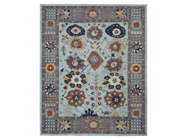 8'2" x 10'0" New Hand Knotted Grey Wool Rectangle Oriental Rug - MOA10287053