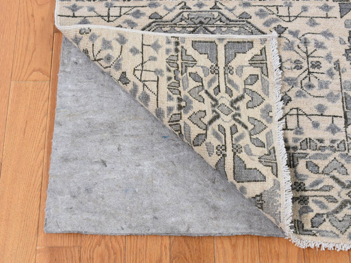 8'2" x 10'5" New Hand Knotted Grey Wool Rectangle Oriental Rug - MOA10287059