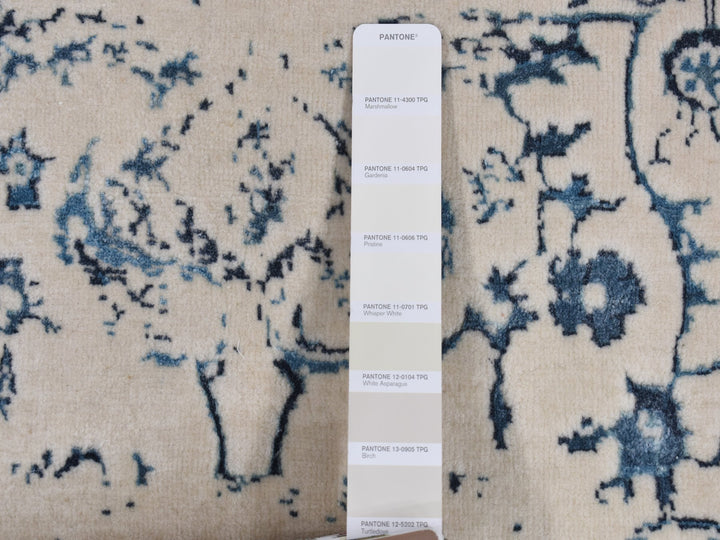 9'0" x 12'1" New Hand Knotted Ivory Wool Rectangle Oriental Rug - MOA10287062