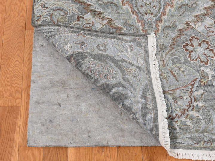 9'0" x 12'2" New Hand Knotted Grey Wool Rectangle Oriental Rug - MOA10287073