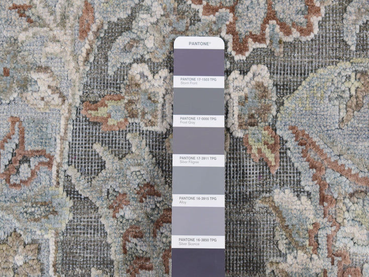 9'0" x 12'2" New Hand Knotted Grey Wool Rectangle Oriental Rug - MOA10287073