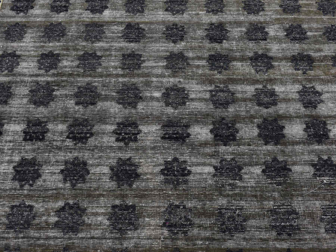 9'0" x 12'0" New Hand Knotted Grey Wool & Silk Rectangle Oriental Rug - MOA10287121