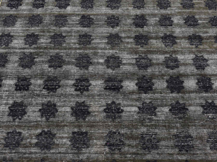 9'0" x 12'0" New Hand Knotted Grey Wool & Silk Rectangle Oriental Rug - MOA10287121
