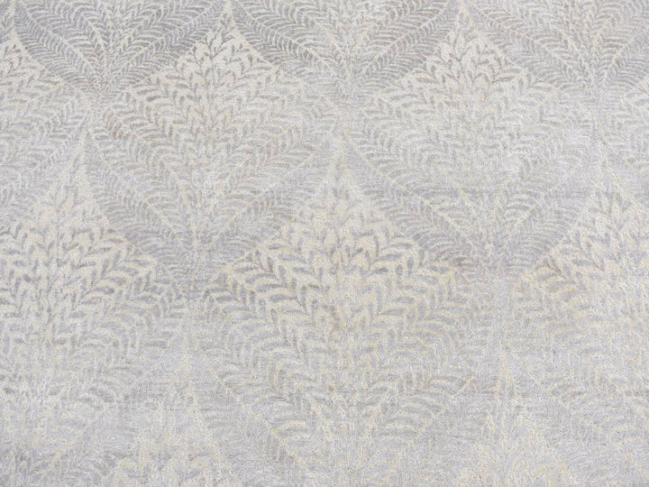 8'10" x 12'1" New Hand Knotted Grey Silk Rectangle Oriental Rug - MOA10287124