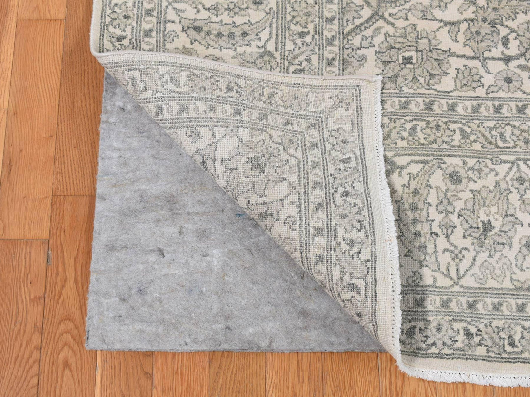 8'10" x 12'0" New Hand Knotted Ivory Silk Rectangle Oriental Rug - MOA10287155