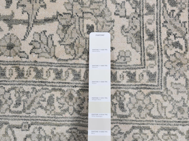 8'10" x 12'0" New Hand Knotted Ivory Silk Rectangle Oriental Rug - MOA10287155