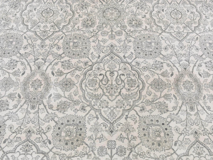 8'10" x 12'0" New Hand Knotted Ivory Silk Rectangle Oriental Rug - MOA10287155