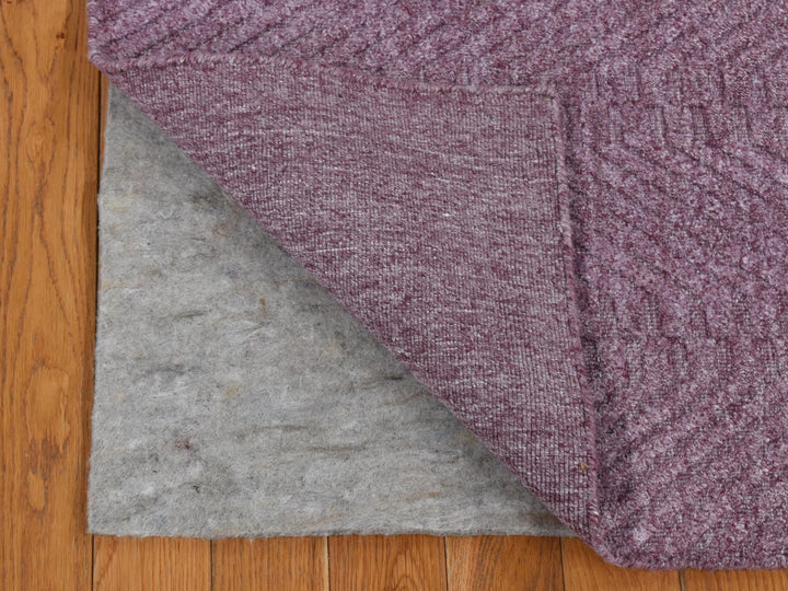 5'1" x 7'1" New Hand Loomed Purple Wool Rectangle Oriental Rug - MOA10287160