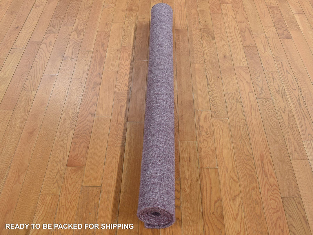 5'1" x 7'1" New Hand Loomed Purple Wool Rectangle Oriental Rug - MOA10287160
