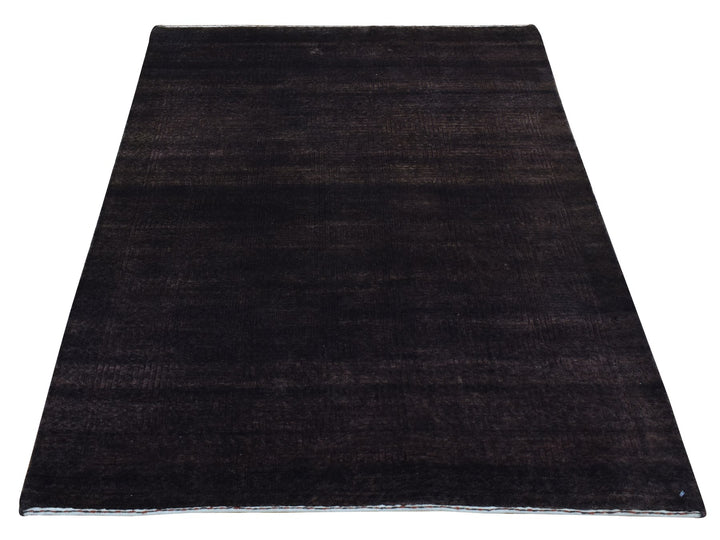 4'0" x 5'8" New Hand Knotted Brown Wool & Silk Rectangle Oriental Rug - MOA10287183