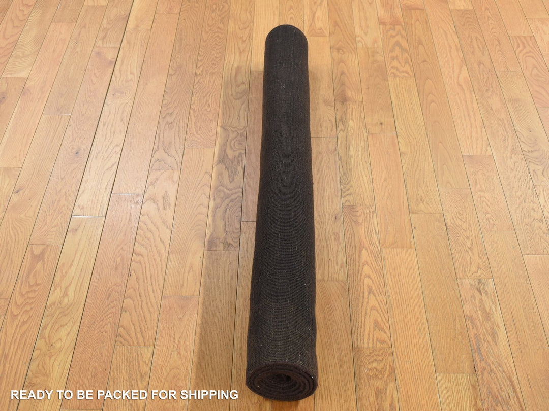 4'0" x 5'8" New Hand Knotted Brown Wool & Silk Rectangle Oriental Rug - MOA10287183