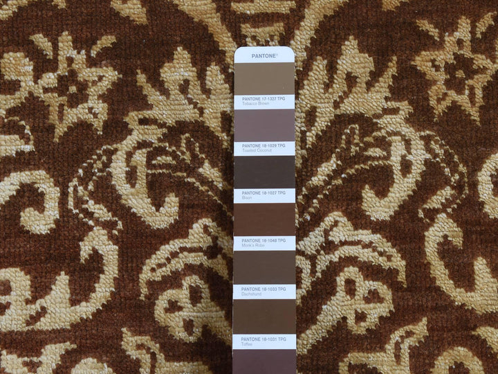 2'6" x 7'9" New Hand Knotted Brown Wool & Silk Runner Oriental Rug - MOA10287210